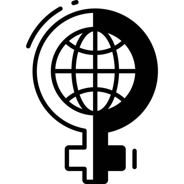 Wereldwijd Feminisme Icoon Teken Symbool Icoon — Stockvector