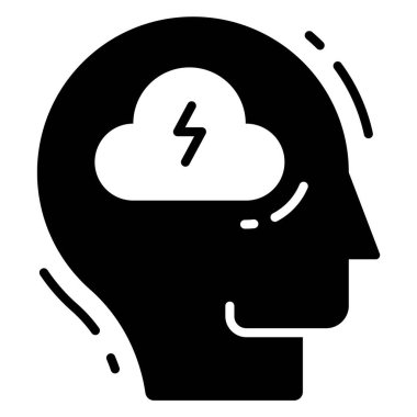 Beyin fırtınası vektör simgesi. Grafik ve web tasarımı için resim.