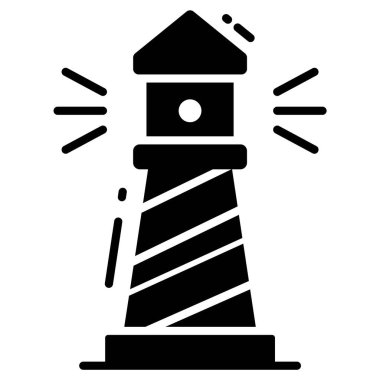 Deniz feneri vektör simgesi. Grafik ve web tasarımı için resim.