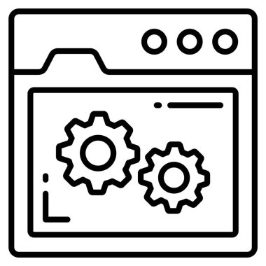 Web ayarı vektör simgesi. Grafik ve web tasarımı için resim.