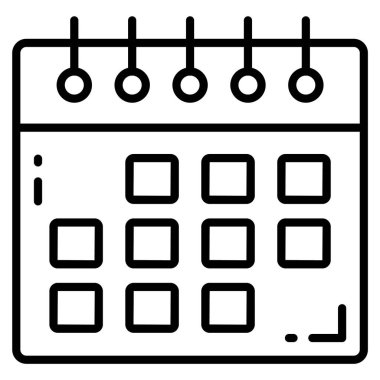 Takvim vektör simgesi. Grafik ve web tasarımı için resim.