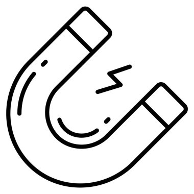 Mıknatıs vektörü simgesi. Grafik ve web tasarımı için resim.