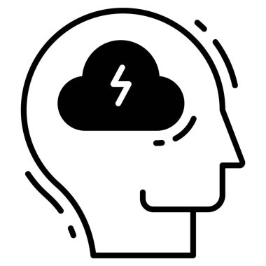 Beyin fırtınası vektör simgesi. Grafik ve web tasarımı için resim.