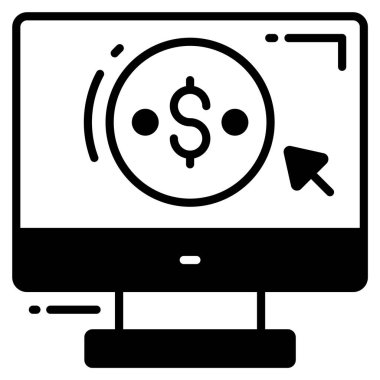 Tıklama vektör simgesi başına öde. Grafik ve web tasarımı için resim.