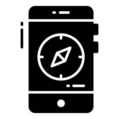 Mobil Pusula simgesi, harita ve konum simgesi.