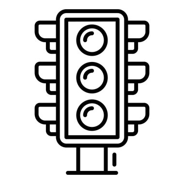 Trafik Sinyali simgesi ile ilgili harita konumu ve navigasyon çizgisi simgesi. Trafik ve seyahat vektörü simgesi.