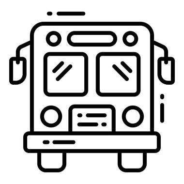 Otobüs simgesi ile ilgili harita konumu ve navigasyon çizgisi simgesi. Trafik ve seyahat vektörü simgesi.