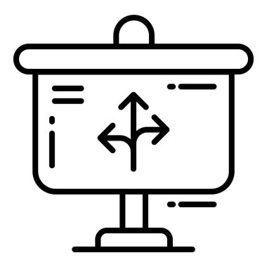 İmza Yön simgesi ilgili Harita konumu ve navigasyon çizgisi simgesi. Trafik ve seyahat vektörü simgesi.