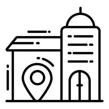 Pazar Konumu simgesi ile ilgili Harita konumu ve navigasyon çizgisi simgesi. Trafik ve seyahat vektörü simgesi.