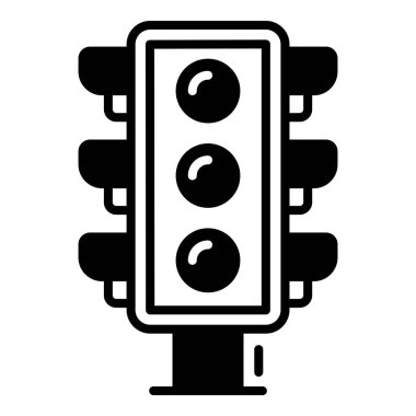 Trafik Sinyal simgesi ile ilgili harita konumu ve navigasyon simgesi siyah simgesi. Trafik ve seyahat vektörü simgesi.