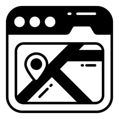 Navigasyon Sistemi simgesi ile ilgili harita konumu ve navigasyon simgesi siyah simgesi. Trafik ve seyahat vektörü simgesi.