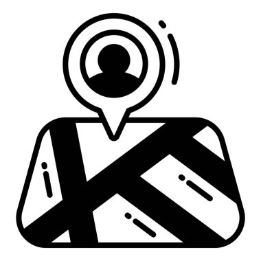 Konum İşaretleyici simgesi ilgili Harita konumu ve navigasyon simgesi siyah simgesi. Trafik ve seyahat vektörü simgesi.