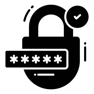 Asma kilit, koruma ve güvenlik vektör simgeleri siber bilgisayar ağı iş veri teknolojisini ayarladı