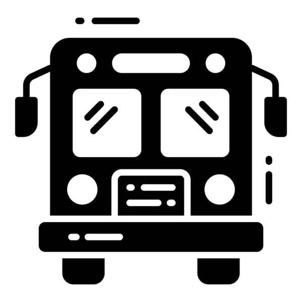 Icona Del Glifo Del Bus Mappa Posizione — Vettoriale Stock