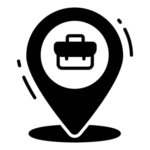 Business Location Glyph Icon Map Location Icon — Stock Vector