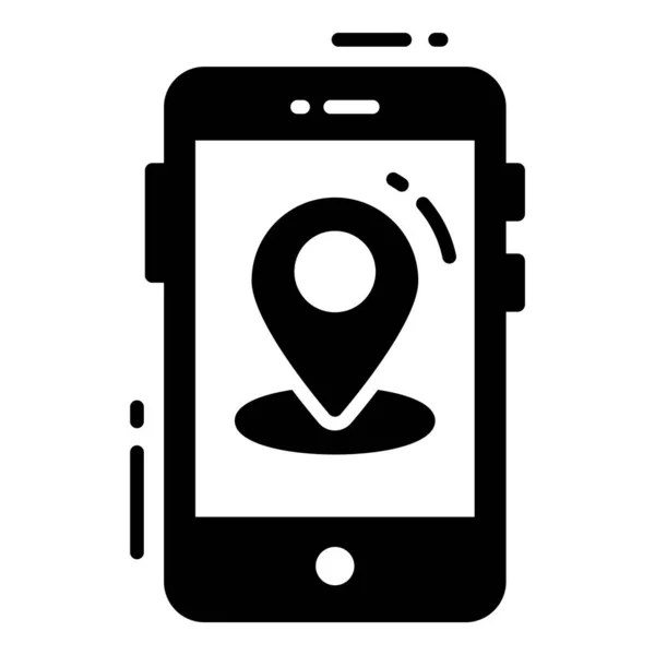 Значок Мобильного Навигационного Знака Карта Значок Местоположения — стоковый вектор