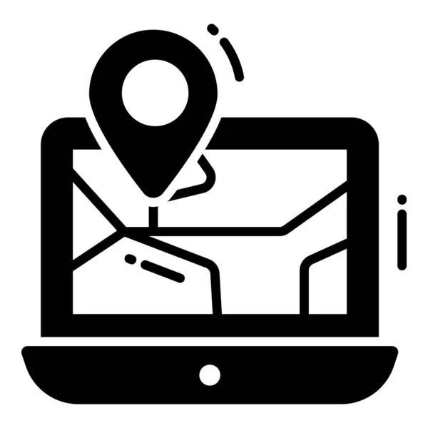 Navigation Technologie Glyphe Icône Carte Icône Localisation — Image vectorielle