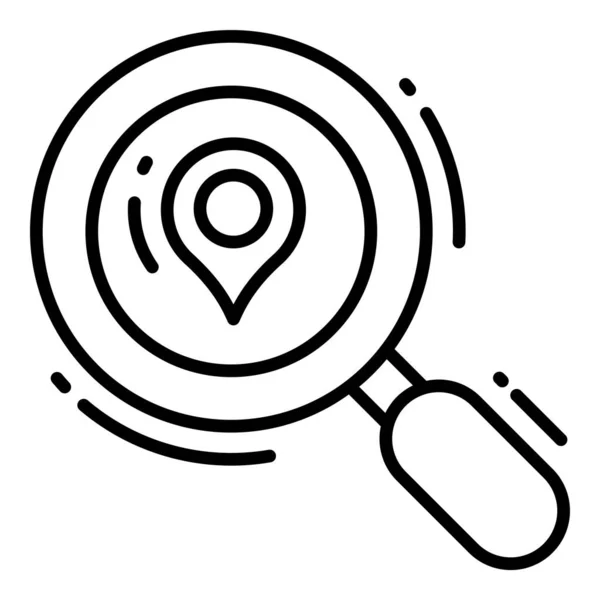 Buscar Icono Ubicación Relacionado Mapa Ubicación Icono Línea Navegación Tráfico — Vector de stock
