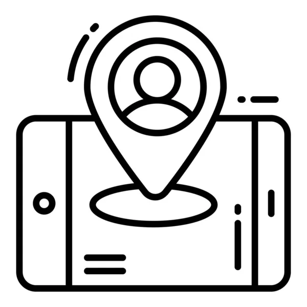 Иконка Местоположения Пользователя Связанная Расположением Карты Значок Линии Навигации Значок — стоковый вектор