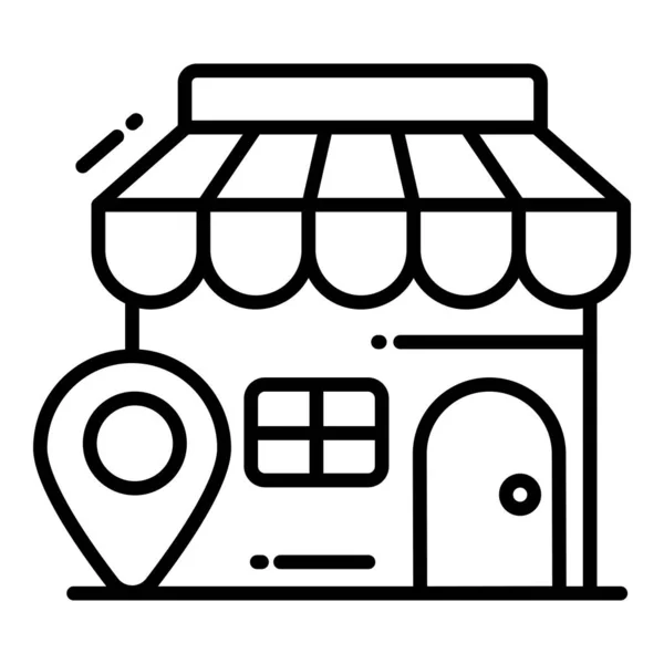 Shop Locatie Icoon Gerelateerd Kaart Locatie Navigatie Lijn Icoon Pictogram — Stockvector