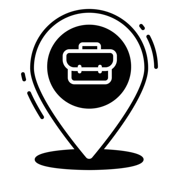 Localisation Entreprise Icône Liée Localisation Carte Navigation Icône Noire Icône — Image vectorielle