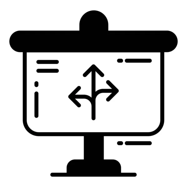 Иконка Направление Карте Черная Иконка Направление Значок Вектора Движения Движения — стоковый вектор