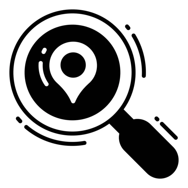 Поиск Значок Местоположения Связанный Местоположением Карты Навигации Черный Значок Значок — стоковый вектор