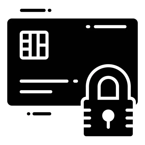 Ícones Vetor Cartão Crédito Proteção Segurança Definem Tecnologia Dados Negócios — Vetor de Stock