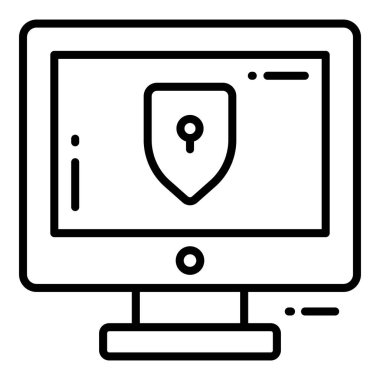 Görünüm, Koruma ve Güvenlik vektör simgeleri siber bilgisayar ağı iş veri teknolojisini ayarladı