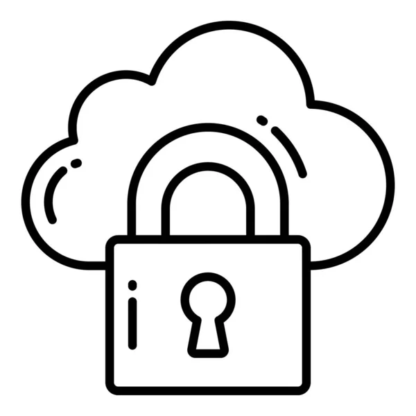 Cloud Ochrona Bezpieczeństwo Wektorowe Ikony Ustawić Cybernetycznej Sieci Komputerowej Technologii — Wektor stockowy