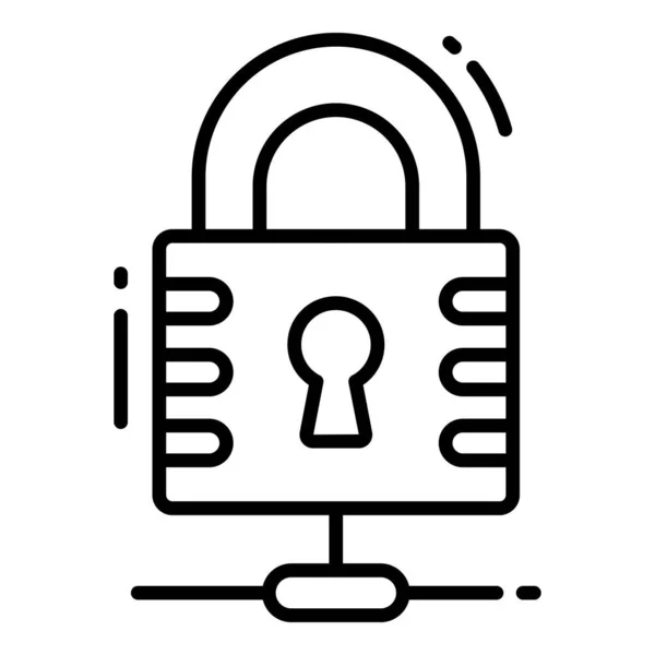 Verrouillage Réseau Protection Icônes Vectorielles Sécurité Définir Cyber Informatique Réseau — Image vectorielle