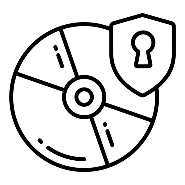 Icone Vettoriali Protezione Protezione Sicurezza Set Cyber Computer Network Business — Vettoriale Stock