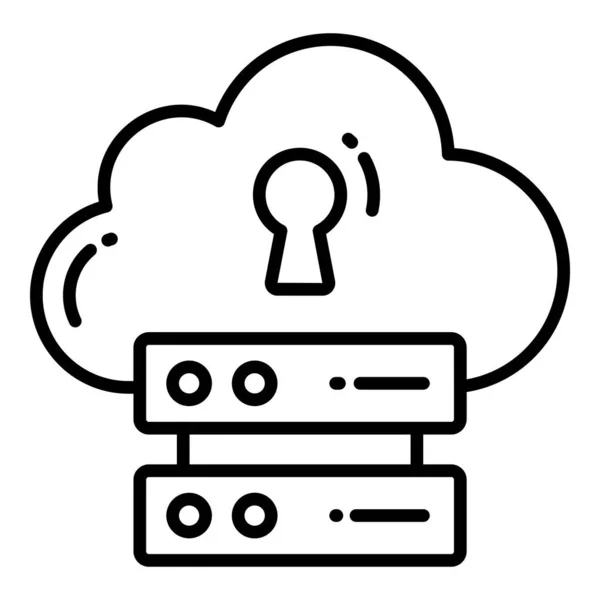 Cloud Storage Ochrona Bezpieczeństwo Wektorowe Ikony Zestaw Technologii Danych Biznesowych — Wektor stockowy