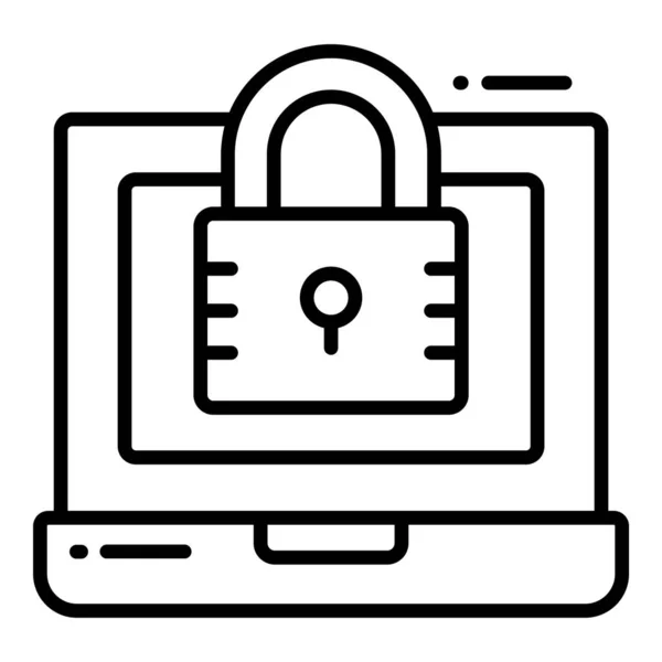 Ordinateur Portable Protection Icônes Vectorielles Sécurité Mis Cyber Informatique Réseau — Image vectorielle