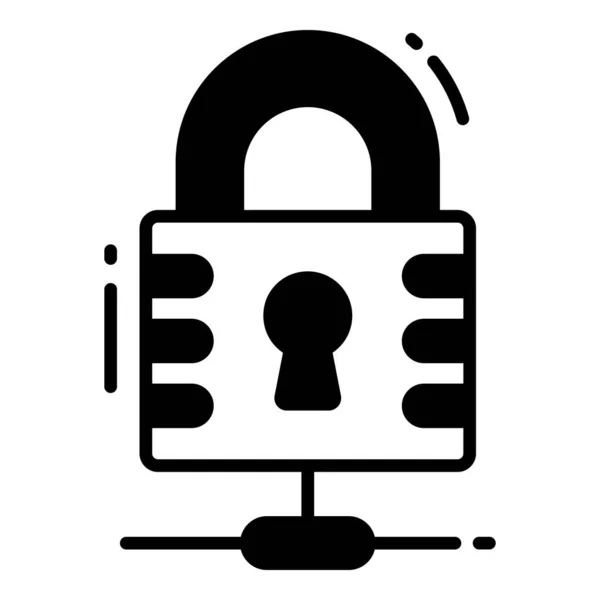 Síťový Zámek Ochrana Bezpečnostní Vektorové Ikony Nastavit Kybernetické Počítačové Sítě — Stockový vektor