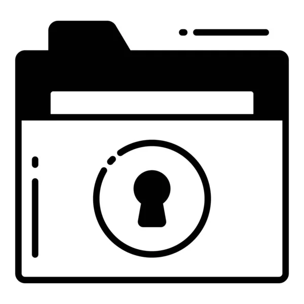 Folder Lock Protection Security Vector Icons Set Cyber Computer Network — Stock Vector