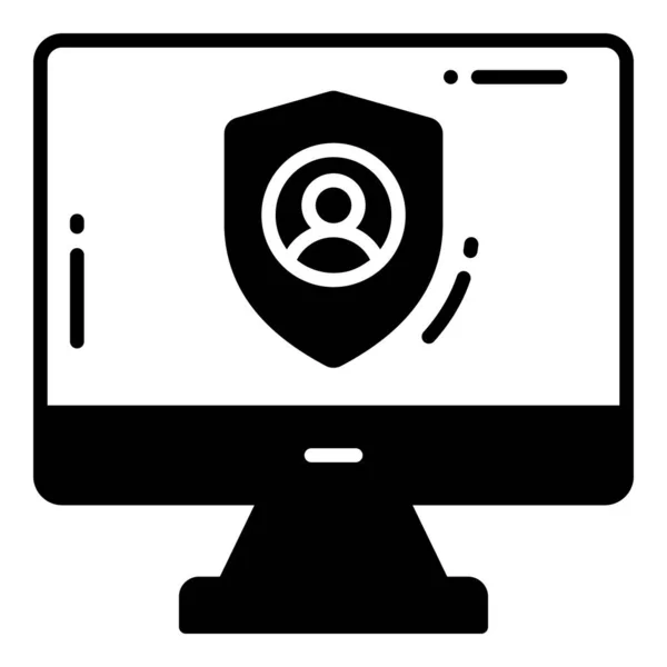 Computer Sicherheit Schutz Und Sicherheit Vektor Symbole Setzen Cyber Computer — Stockvektor