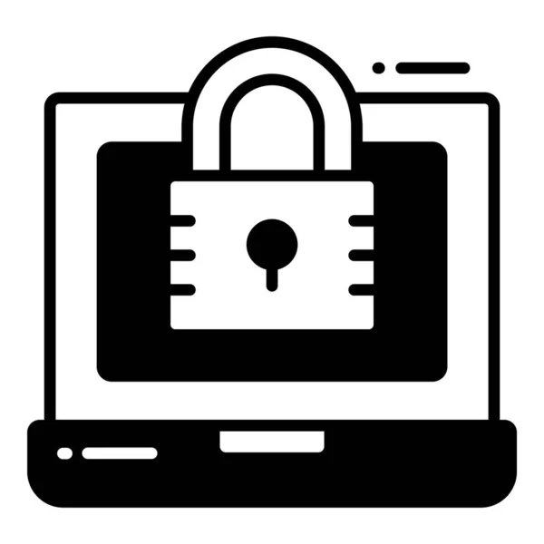 Ícones Vetor Proteção Segurança Para Laptop Conjunto Cibernético Tecnologia Dados — Vetor de Stock