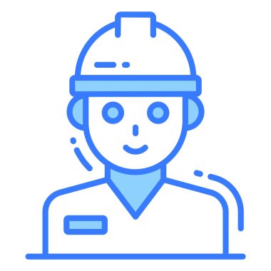 İşçi modası simgesi, kabartma biçimi beyaz arkaplanda izole. Web sitenizin tasarımı için sembol, logo, uygulama, UI.