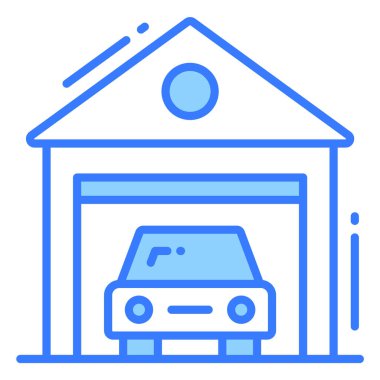 Garaj modası simgesi, kabartma biçimi beyaz arkaplanda izole. Web sitenizin tasarımı için sembol, logo, uygulama, UI.