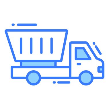 Kamyonet ikonu, kabartma tarzı beyaz arka planda izole edilmiş. Web sitenizin tasarımı için sembol, logo, uygulama, UI.