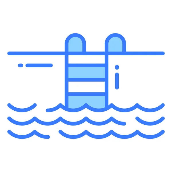 Swimmingpool Trendige Ikone Glyphen Stil Isoliert Auf Weißem Hintergrund Symbol — Stockvektor