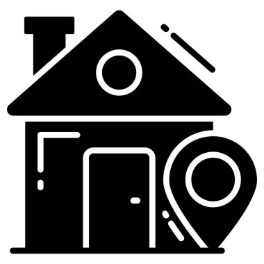 Beyaz arka planda izole edilmiş ev konumu ikonu. Web sitenizin tasarımı için sembol, logo, uygulama, UI.
