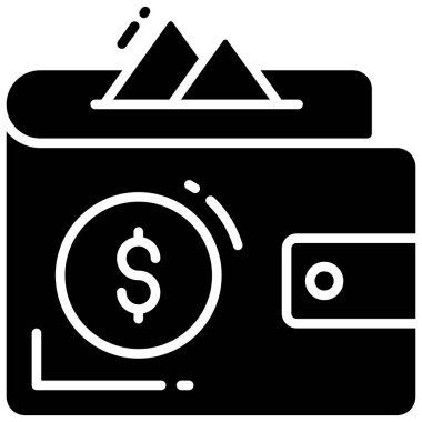 Cüzdan modası simgesi, beyaz arka planda izole edilmiş düz stil. Web sitenizin tasarımı için sembol, logo, uygulama, UI.