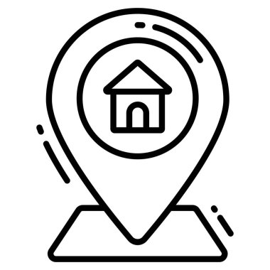 konum modayı simgesi, satır biçimi beyaz arkaplan üzerinde izole. Web sitenizin tasarımı için sembol, logo, uygulama, UI.