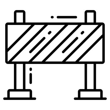 Bariyer modu simgesi, satır biçimi beyaz arkaplanda izole edildi. Web sitenizin tasarımı için sembol, logo, uygulama, UI.
