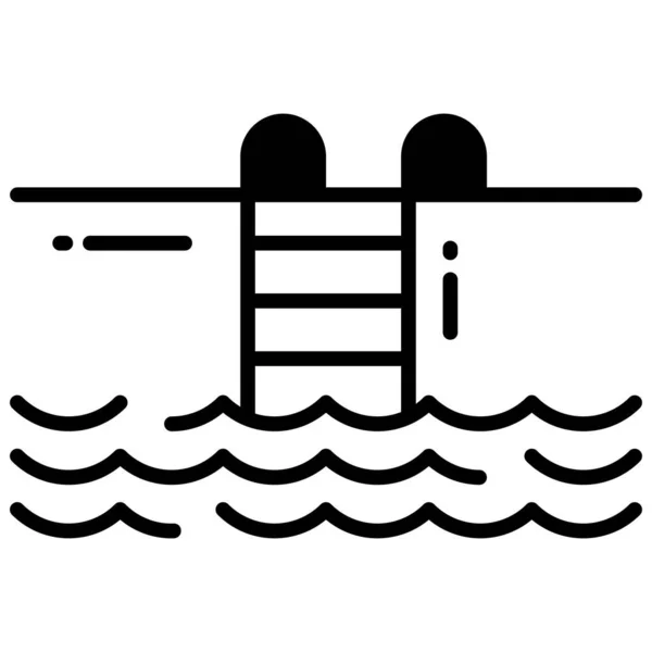 Swimmingpool Trendiges Symbol Flacher Stil Isoliert Auf Weißem Hintergrund Symbol — Stockvektor