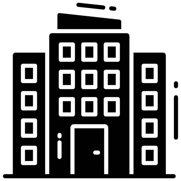 Διαμέρισμα Μοντέρνο Εικονίδιο Επίπεδη Στυλ Απομονώνονται Λευκό Φόντο Σύμβολο Για — Διανυσματικό Αρχείο