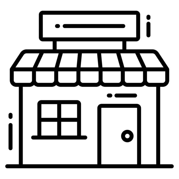 Shop Trendiges Symbol Linienstil Isoliert Auf Weißem Hintergrund Symbol Für — Stockvektor