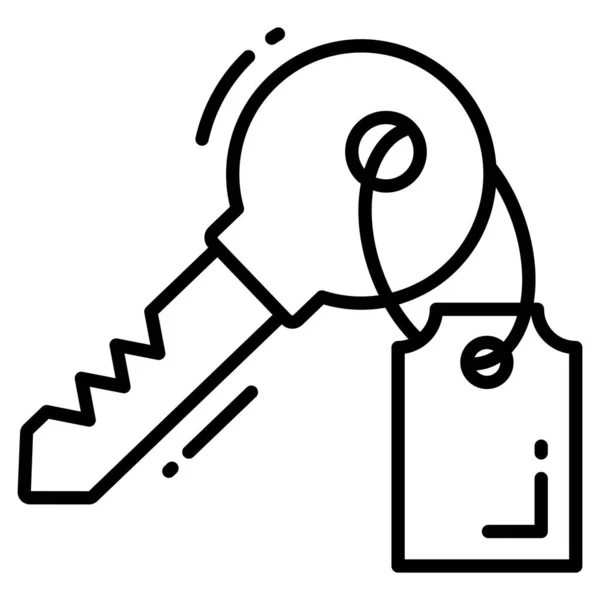Schlüsselanhänger Trendiges Symbol Linienstil Isoliert Auf Weißem Hintergrund Symbol Für — Stockvektor
